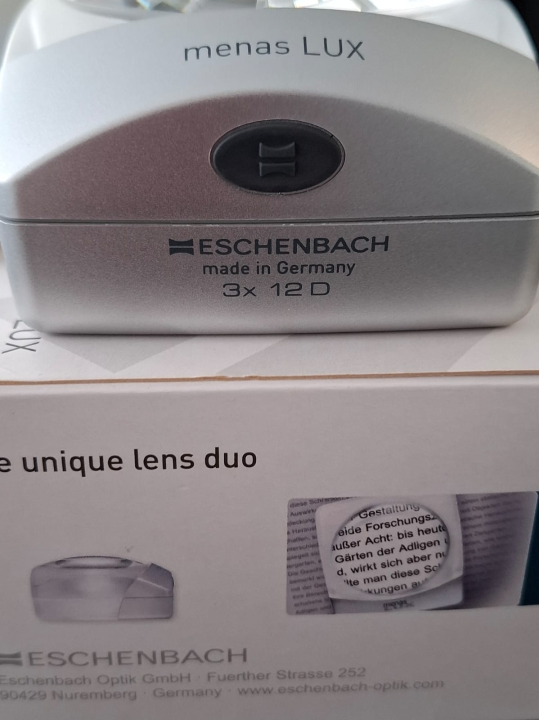 Eschenbach menas LUX Standlupe 3x / 12D – Neu & unbenutzt – Ansicht 2
