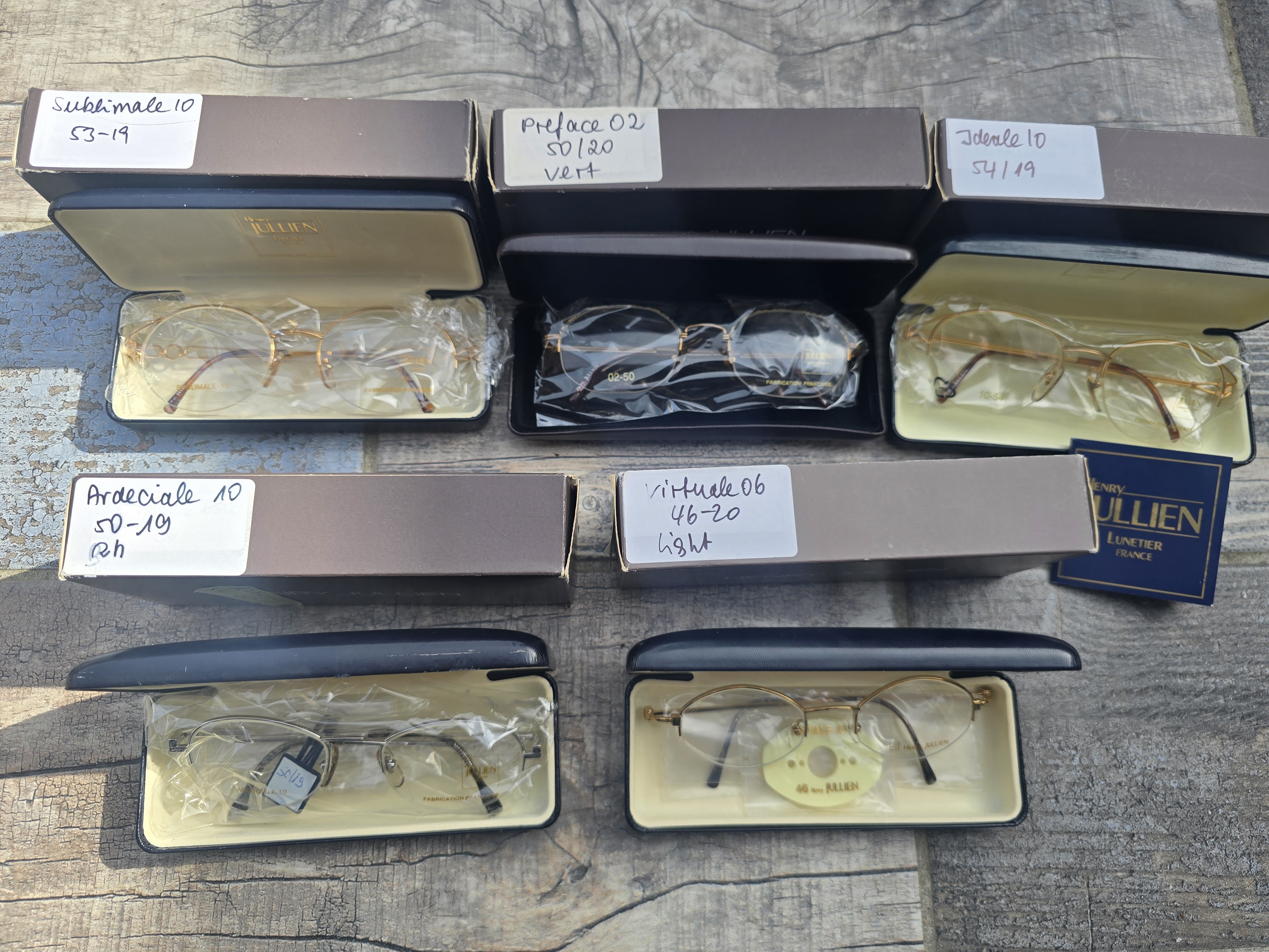 🧾 5x Henry Jullien NOS Luxusfassungen – Frankreich – Gold Filled / Premium Vintage