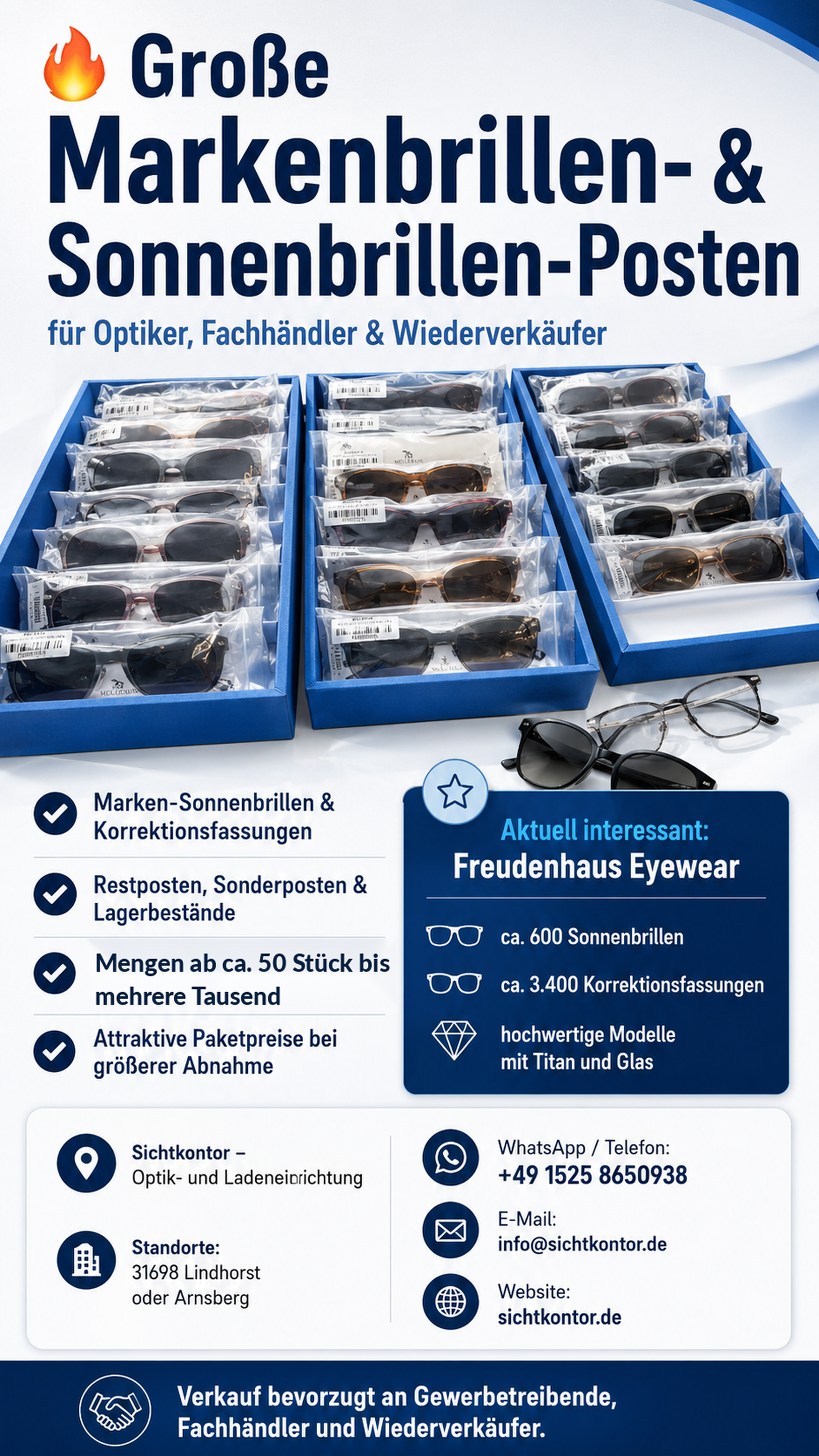 Markenbrillen & Sonnenbrillen Restposten – Nur B2B