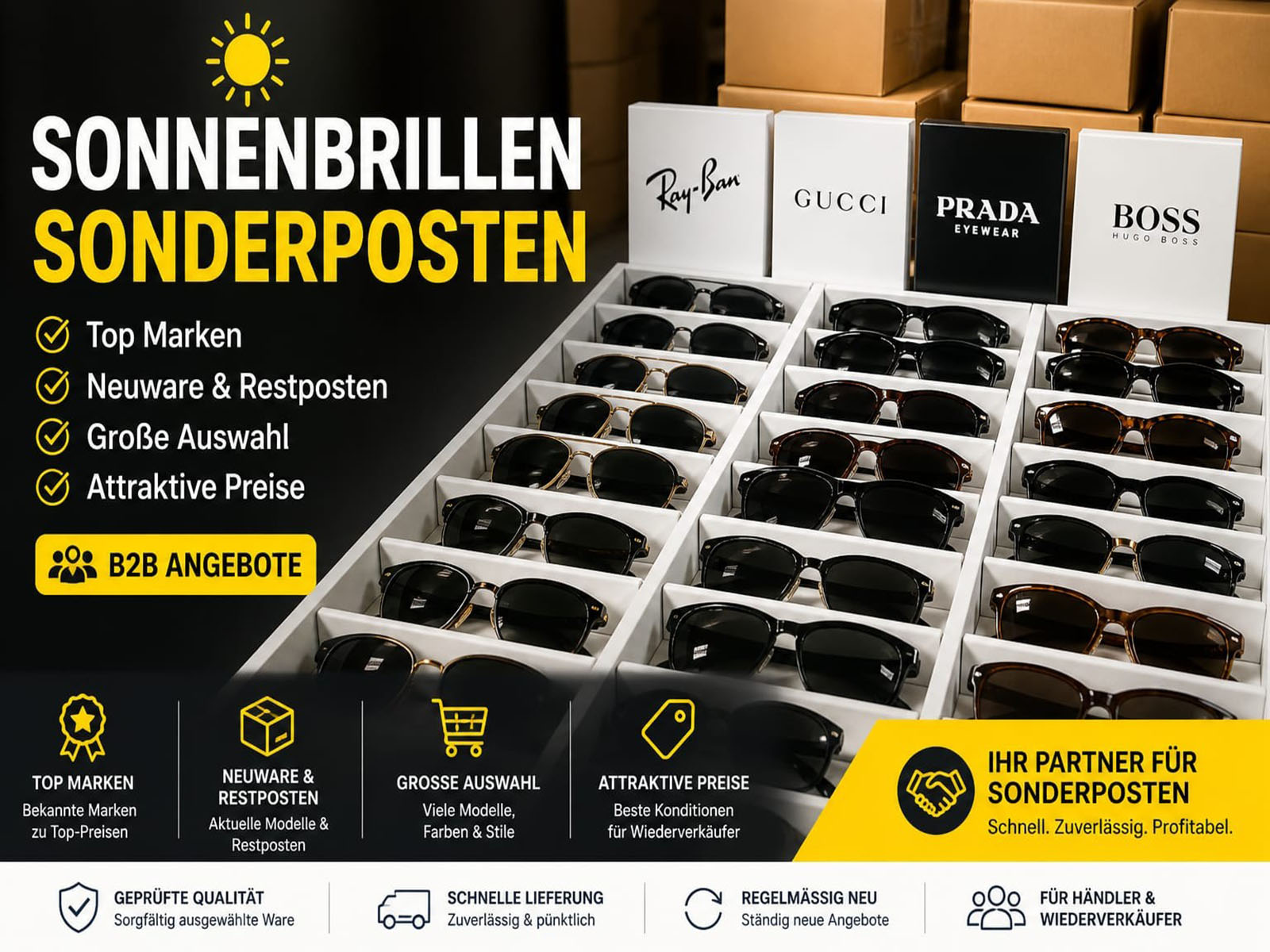Sonnenbrillen-Posten für Optiker und Händler