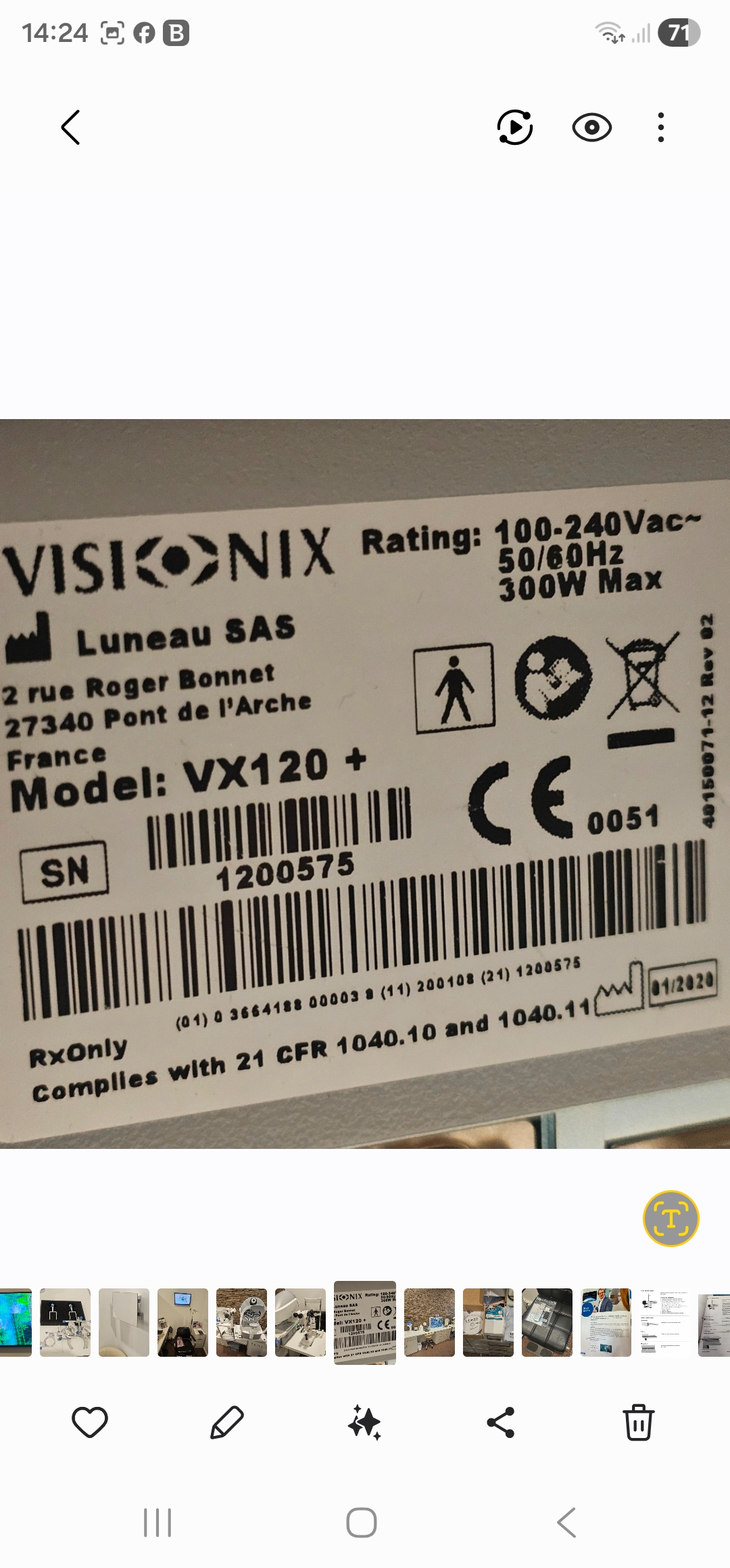 Visionix VX120+ / Spaltlampe Pacific Optics YZ5X1 • 3D TV Refra • Hoya EyeGenius ,