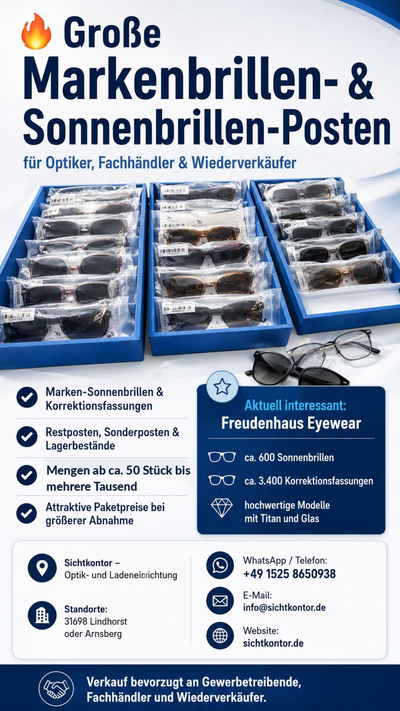Markenbrillen & Sonnenbrillen Restposten – Nur B2B